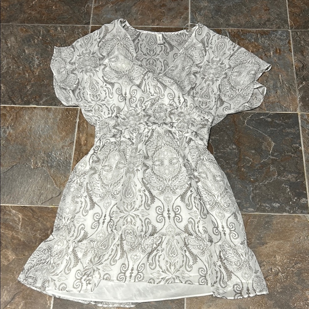 Gentle Fawn White Flutter Sleeve Sundress